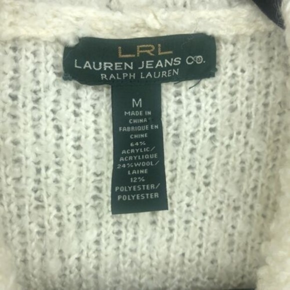 Lauren Ralph Lauren Women's‎ Medium White Long Sleeve Cardigan Duster Sweater - Picture 3 of 3
